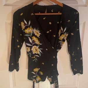 Low neck wrap blouse by Zara